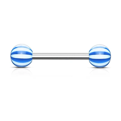 316L Surgical Steel Acrylic Beach Ball Straight Barbell