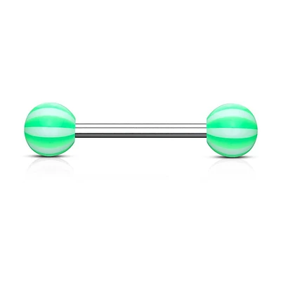 316L Surgical Steel Acrylic Beach Ball Straight Barbell
