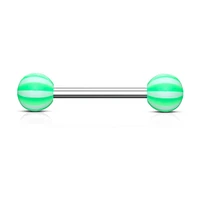 316L Surgical Steel Acrylic Beach Ball Straight Barbell