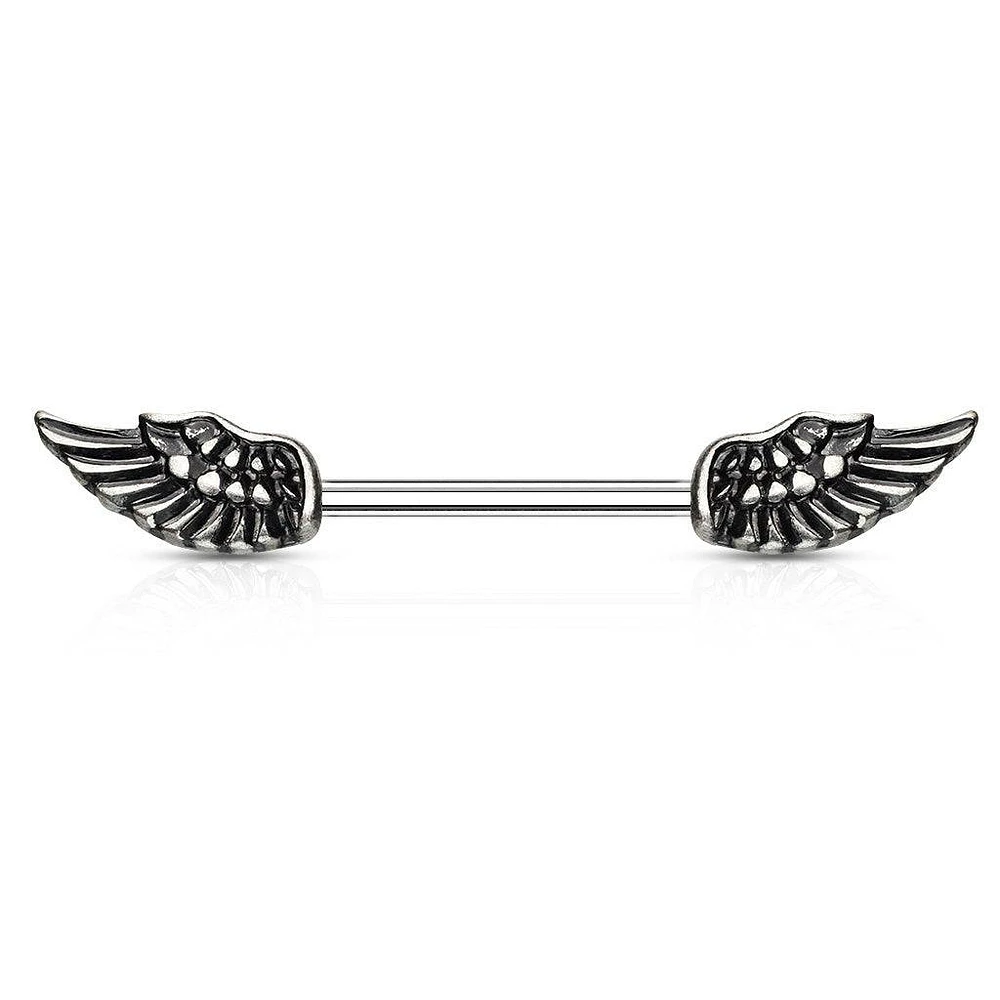 316L Surgical Steel Angel Wing Nipple Ring Barbell