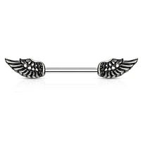 316L Surgical Steel Angel Wing Nipple Ring Barbell