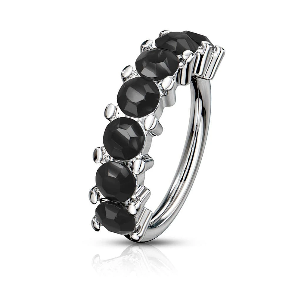 316L Surgical Steel 7 Gem Nose Hoop Ring