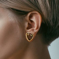 316L Surgical Steel Black PVD Heart Shaped Double Flared Tunnels