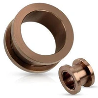 316L Surgical Steel Bronze Anodized Screw On Ear Gauges Spacers Tunnels