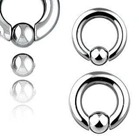 316L Surgical Steel Captive Bead Ring with Easy Spring Ball