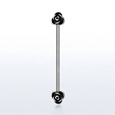 316L Surgical Steel Double Flower Industrial Barbell