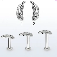 316L Surgical Steel Flat Back Leaf Labret