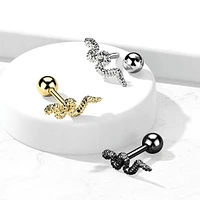 316L Surgical Steel Gold PVD Dainty Snake Ball Back Cartilage Ring Stud