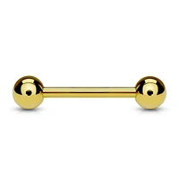 316L Surgical Steel Gold PVD Straight Barbell