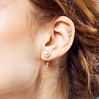 316L Surgical Steel Gold PVD White CZ Star Cartilage Ring