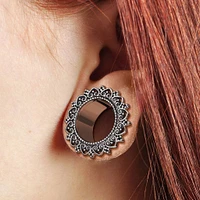 316L Surgical Steel Heart Filigree Screw On Ear Tunnels