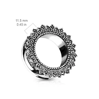 316L Surgical Steel Heart Filigree Screw On Ear Tunnels