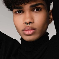 316L Surgical Steel Horseshoe With Internally Threaded Tiger's Eye Ball Ends