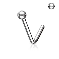 316L Surgical Steel L Shape Ball Top Nose Stud