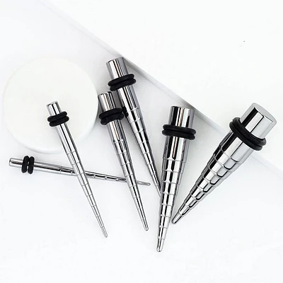 316L Surgical Steel Ridged Stretcher Taper