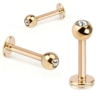 316L Surgical Steel Rose Gold IP Ball Gem Cartilage Tragus Labret