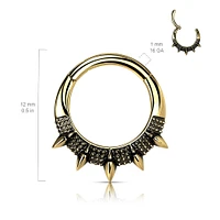 316L Surgical Steel Spike Design Septum Daith Clicker Hoop