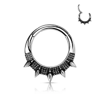 316L Surgical Steel Spike Design Septum Daith Clicker Hoop