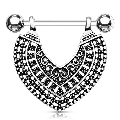 316L Surgical Steel Vintage Boho Nipple Shield Barbell