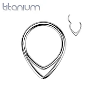 Implant Grade Titanium Double V Shaped Septum Ring Clicker Hoop