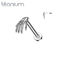 Implant Grade Titanium Skeleton Hand Threadless Push In Labret