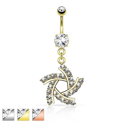 5 Edged Star Dangling Surgical Steel Belly Button Navel Ring