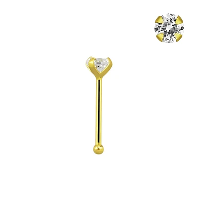 925 Sterling Silver 18kt Gold Plated Ball End Nose Bone Nose Ring Stud