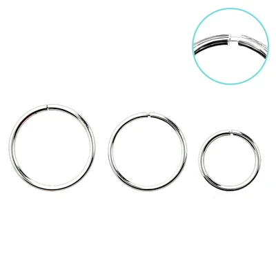 925 Sterling Silver Seamless Flush Nose Ring Hoop