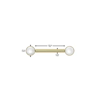 Implant Grade Titanium Gold PVD Bezel Pearl Threadless Push In Straight Barbell Nipple Ring