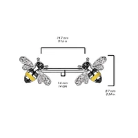 316L Surgical Steel Bumble Bee Nipple Ring Barbell