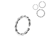 Multi-Use 316L Surgical Steel Braided Twisted Nose Hoop Ring