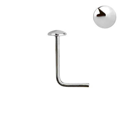 2mm Flat Top 925 Sterling Silver L Shape Nose Ring Stud