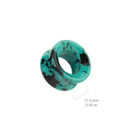 Organic Natural Black Teal Turquoise Double Flared Ear Tunnels