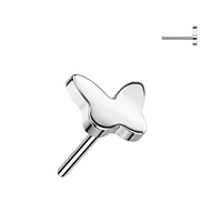 Implant Grade Titanium Butterfly Push In Threadless Labret With Flat Back