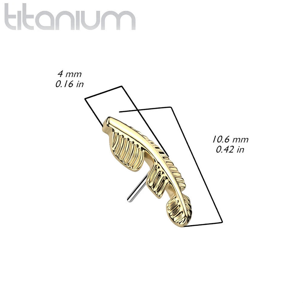 Implant Grade Titanium Gold PVD Leaf Threadless Push In Labret