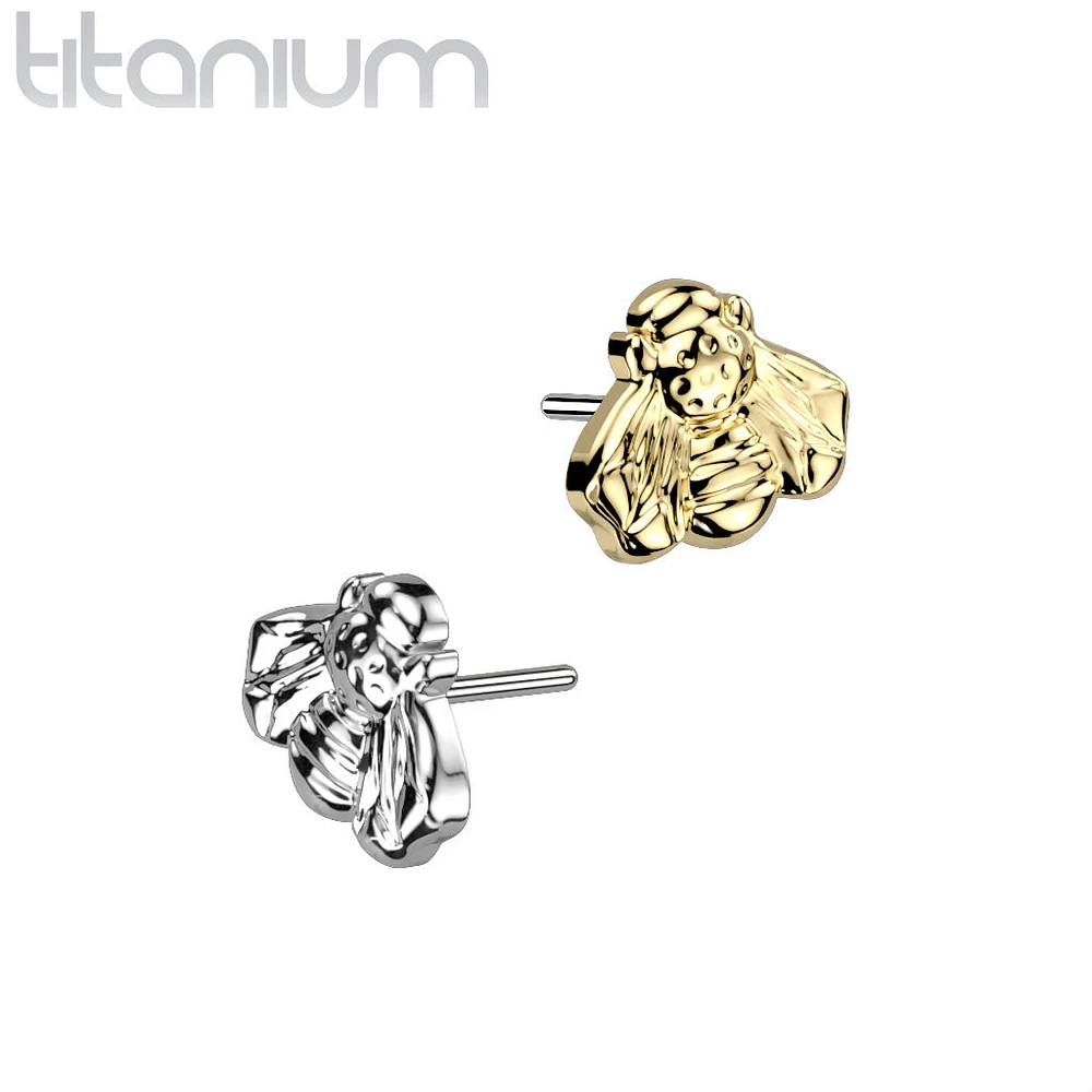 Implant Grade Titanium Gold PVD Bumblebee Threadless Push In Labret