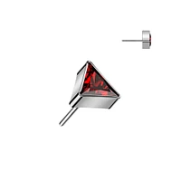 Implant Grade Titanium Red CZ Triangle Threadless Push In Labret