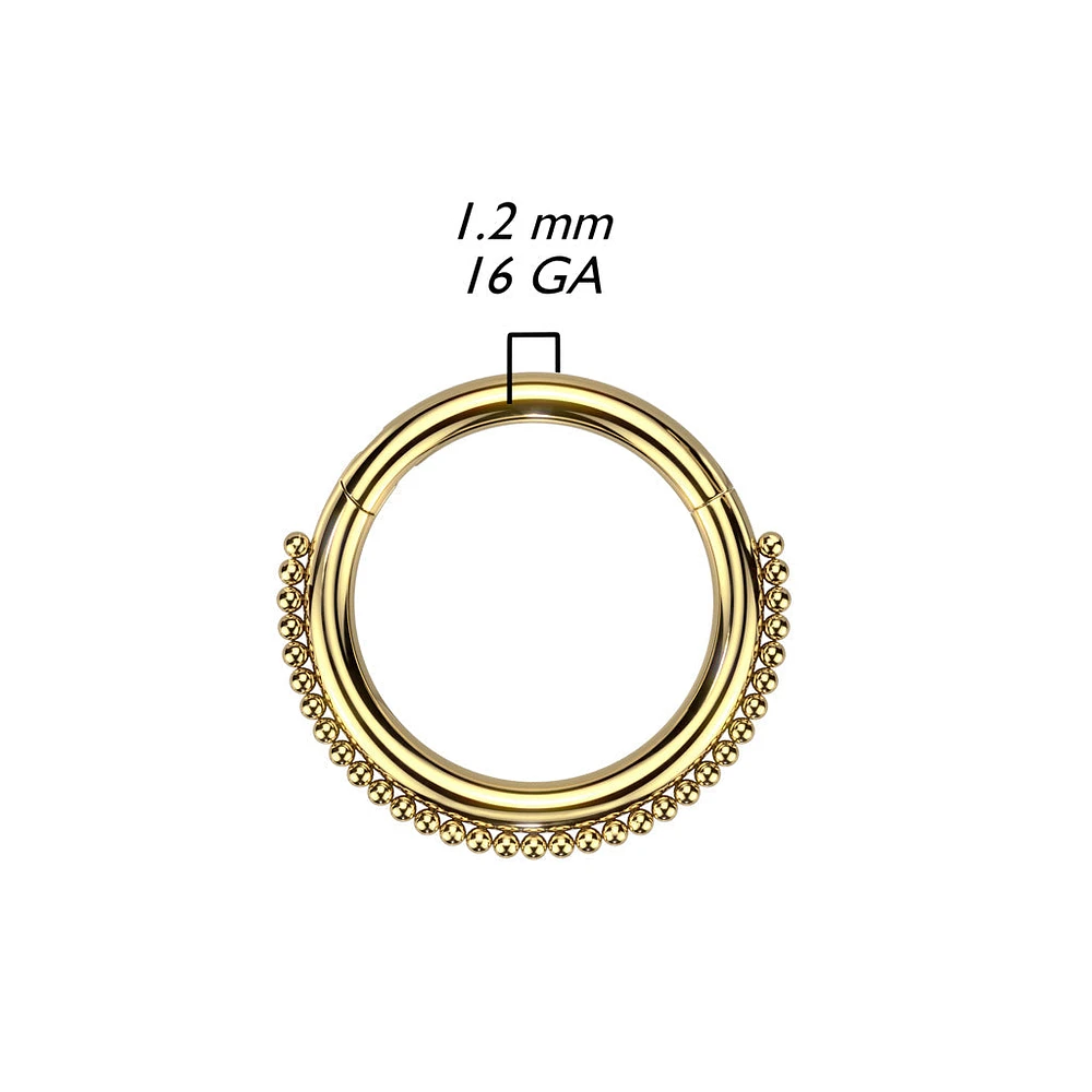 316L Surgical Steel Dainty Beaded Hinged Clicker Hoop