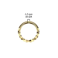 316L Surgical Steel Textured Pattern Septum Daith Hinged Clicker Hoop