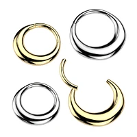 316L Surgical Steel Thick Moon Hinged Clicker Hoop