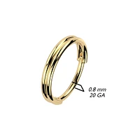 316L Surgical Steel Gold PVD Double Hoop Hinged Clicker Nose Ring