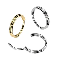 316L Surgical Steel Double Hoop Hinged Clicker Nose Ring