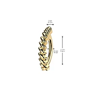 316L Surgical Steel Gold PVD Twisted Hinged Clicker Belly Ring