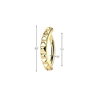 316L Surgical Steel Gold PVD Pyramid Ridged Hinged Clicker Belly Ring