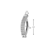 316L Surgical Steel White CZ Double Line Hinged Clicker Belly Ring