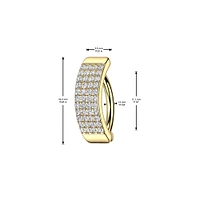 316L Surgical Steel Gold PVD Thick 4 Row White CZ Pave Hinged Clicker Belly Ring