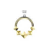 Implant Grade Titanium Pyramid Shaped Septum Hinged Clicker Hoop