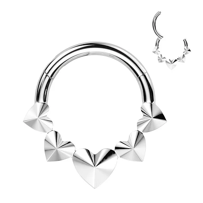 Implant Grade Titanium Heart Shaped Pointed Hinged Hoop Clicker