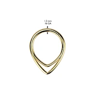 Implant Grade Titanium Gold PVD Double V Shaped Septum Ring Clicker Hoop