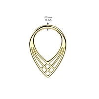 Implant Grade Titanium Art Deco Cross Weave V Shaped Septum Ring Clicker Hoop